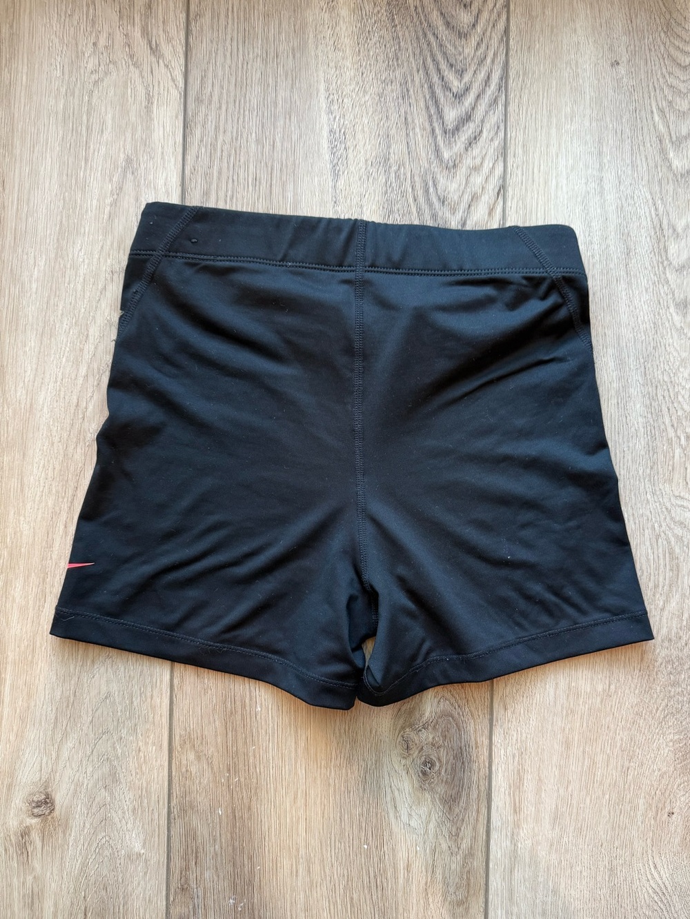 Nike Pro Black Bike Shorts with Pink Logo - Picture 2 of 3